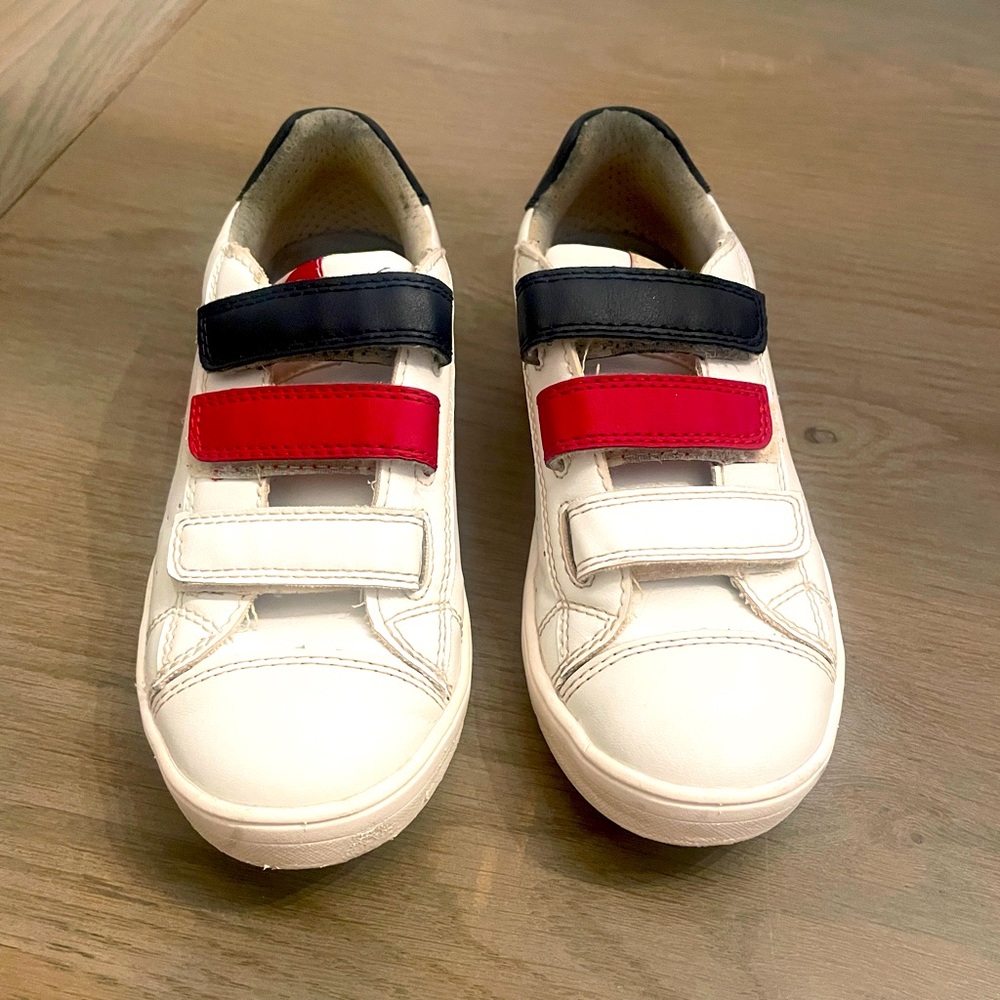 Boys Geox Silenex Shoes, Size 1, White, Navy and Red